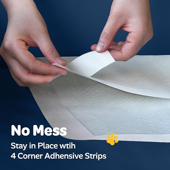 Puppy Pads 400 Count Bulk Pack - Dog Pee Pads with Adhesive Sticky Strips, Super Absorbent Leak-Proof Potty Training Pads for Puppies and Dogs, 22" x 22" White