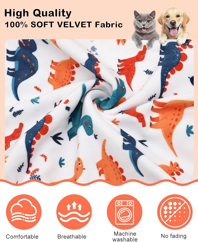 CuteBone Dinosaur Costume Dog Pajamas, Stretchy Spandex Crystal Velvet Sleepwear Coat for Small Dogs, Soft & Warm Pet Outfit Clothes for Cold Weather, Cozy Pullover Design COSP02-3XL