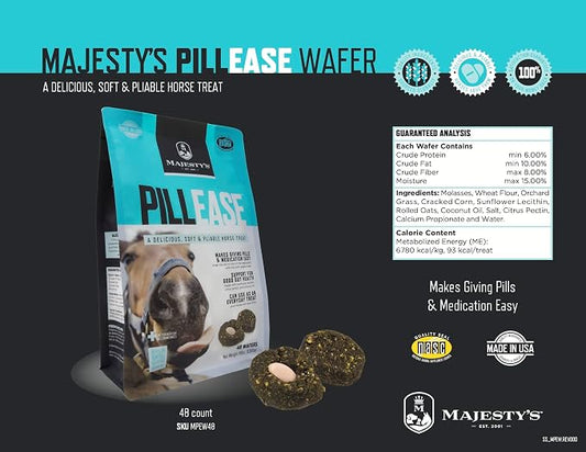 Majesty's PillEase Horse Treats | Pack of Two 48 Ounces Each |Makes Giving Medication Easy | Made in The USA | A Delicious Soft and Pliable No Bake Cookie Horse Treat