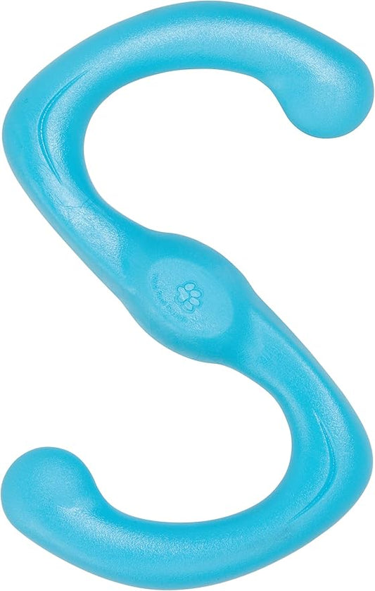 WEST PAW Zogoflex Bumi Dog Tug Toy – S-Shaped, Lightweight Chew Toys for Fetch, Play, Pet Exercise – Tug of War Soft Flinging Squishy Chewy Toy for Dogs – Guaranteed, Latex-Free, Small 8", Aqua Blue