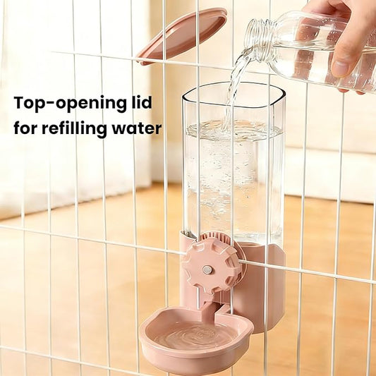 Rabbit Water Bottle for Cage Crate, 29oz No Drip Hanging Automatic Pet Water Dispenser for Small Animal Guinea Pig Bunny Chinchilla Ferret Hedgehog Puppy Cat (Pink)