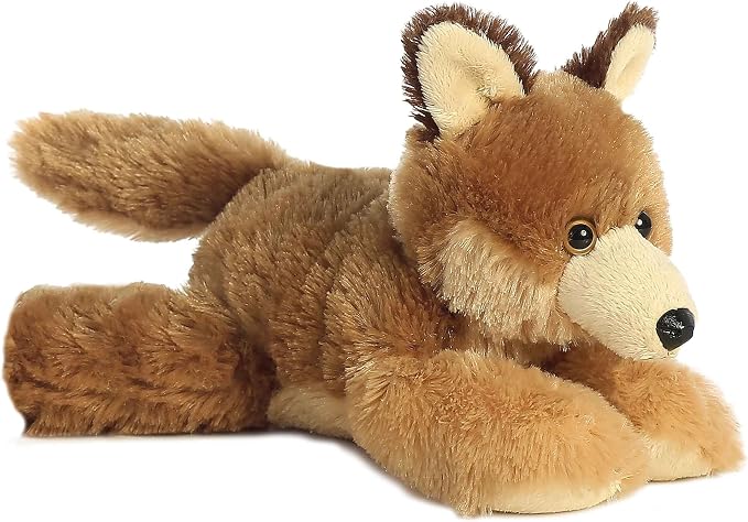 Aurora® Adorable Mini Flopsie™ Clever Coyote™ Stuffed Animal - Mini Companions Ready for Playful Adventures - for Kids All Ages, Toddlers, Adults, and Families - Brown 8 Inches