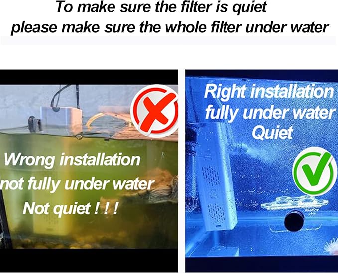Ultra Quiet Fish Tank Filter 4-in-1 Internal Aquarium Filter ,500-1800L/H Submersible Water Filter Pump Multifunctional Filter Water Pump for Betta, Turtle, Pond fish, Garden. (15W 267GPH (1000L/h))