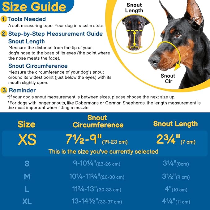 BARKLESS Basket Muzzle for Dogs, Humane Muzzle to Prevent Biting and Scavenging, Snap-on Treat Cover Helps Dog Acclimatize Mouth Cover, Adjustable Cage Muzzle for Positive Training