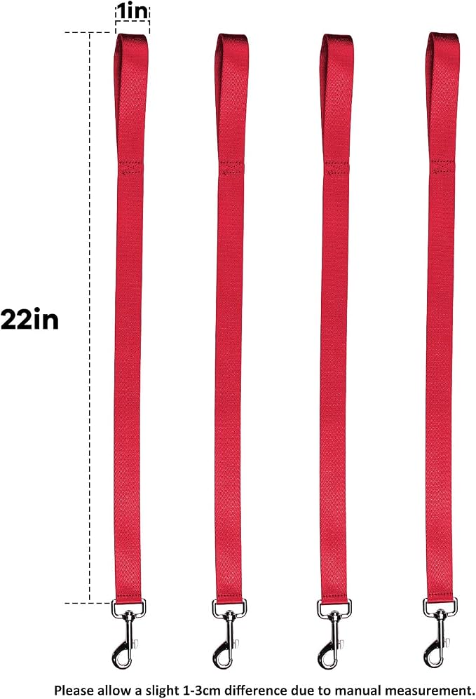 Harrison Howard 4PCS 22” Easily Packed Sturdy Nylon Bucket Straps for Hay Nets and Water Feeder Buckets-Red