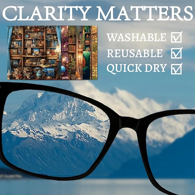 CREATCABIN 6Pcs Glasses Cleaning Cloth Eyeglass Cleaner Cloth Lens Wipes for Cleaning Eyeglasses Library Reusable Soft Microfiber for Sunglasses Camera Laptops Screens Cell Phone 6x6Inch