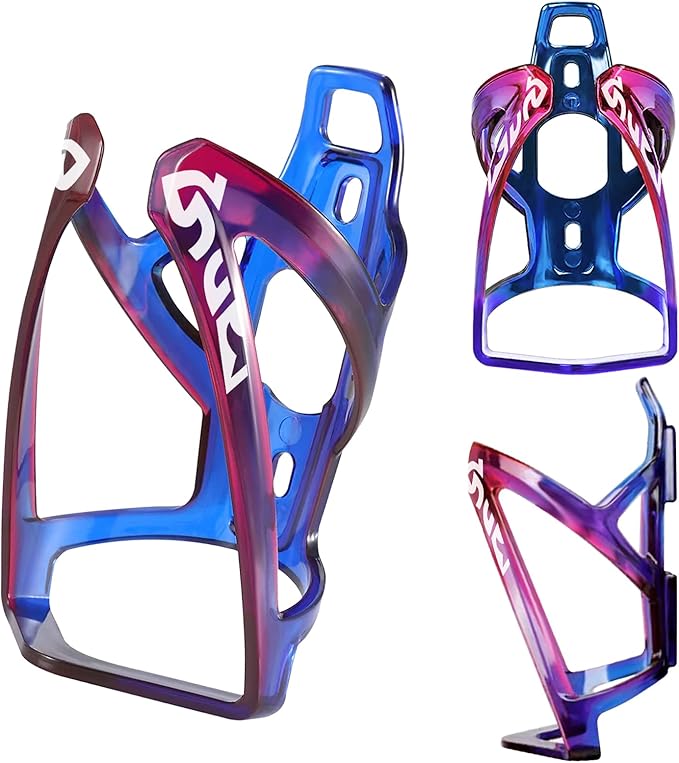 Suruid Bike Water Bottle Cage, Universal Bike Water Drink Holder Durable Ultralight Plastic Water Bottle Holder for Bicycle, Cycling Bottle Cages for MTB, Road Bike, Mountain Bike,2 Pack - Blue Purple
