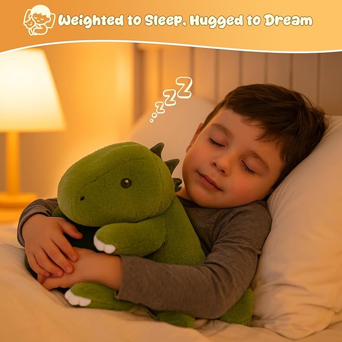 SQEQE Weighted Stuffed Animals Dinosaur Plush, Weighted Stuffed Animals Dino Plushies for Cozy Comfort, Soft T-Rex Pillow Toy for Kids Adults, Valentines & Birthday Gifts 23.6 Inch 3.8 Lbs