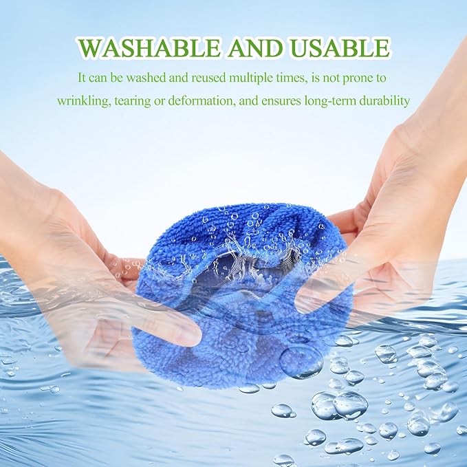 wuyaoyao 16PCS Car Windshield Cleaning Tool Bonnets, Microfiber Cleaning Cloth for Windshield Cleaning Tool, Replaced Car Care Microfiber Windshield Cleaner Cloths Pad, Fits 3" Plate (16PCS)