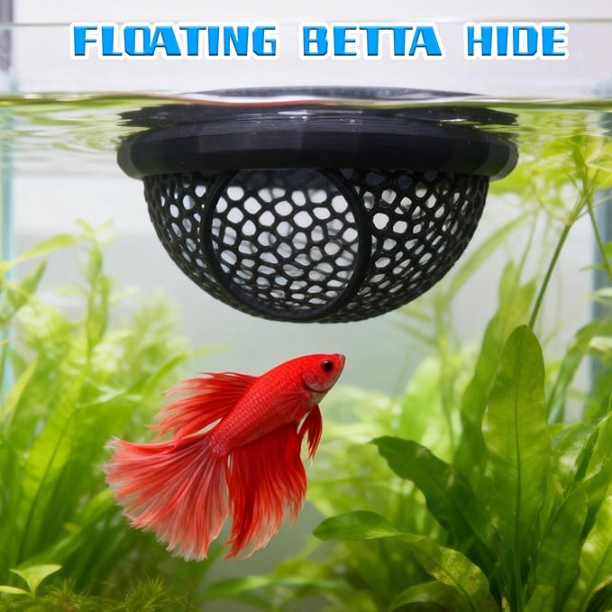 1PC Fish Feeding Ring - Floating Aquarium Feeder & Betta Fish Tank Ring, Black 2.63' 'Feeding Circle for Fish Tank Decor - Floating Betta Hammock & Fish Feeding Station Floating Hammock Shrimp Shelter