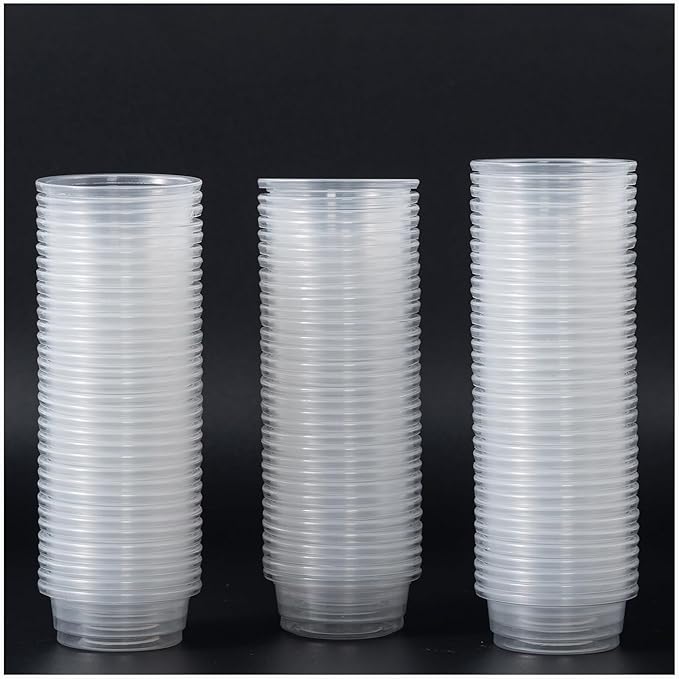 SLSON Small Gecko Food and Water Cups 100 ct Plastic Feeder Cups for Reptile Feeding Bowls for Crested Gecko Lizard and Other Small Pet, 0.5 oz