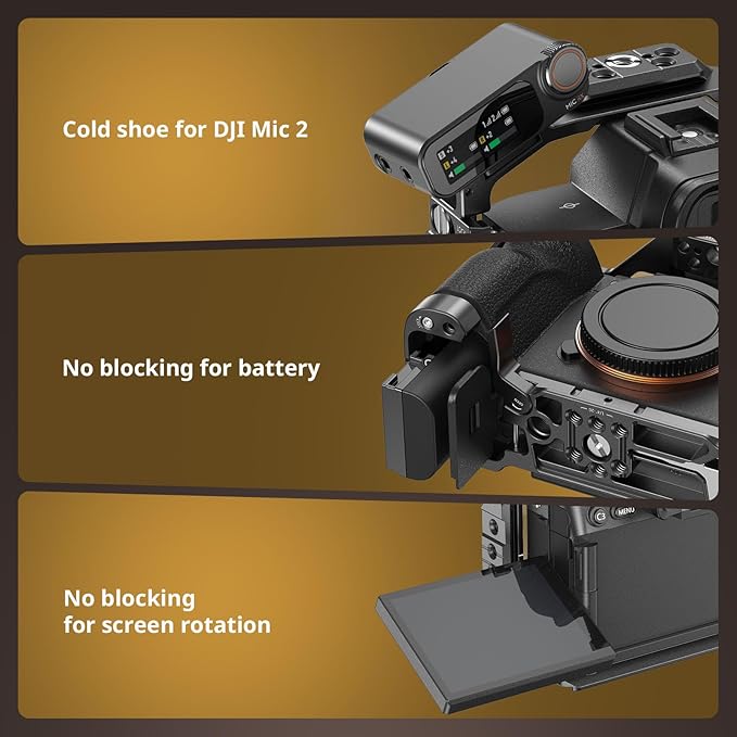 SmallRig A7 V / A7R V / A7 IV Cage Basic Kit for Sony Alpha 7 V/Alpha 7R V/Alpha 7 IV, with Quick Release Plate for Arca, Includes Top Handle/Cable Clamp for HDMI