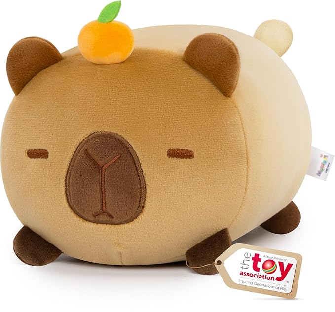 Mewaii Cute Capybara Plush Pillow, Kawaii Plushies Capybara Stuffed Animal Toy, Kawaii Animal Plushie, Soft Squishy Birthday Gifts for Kids & Girls (8 Inch)