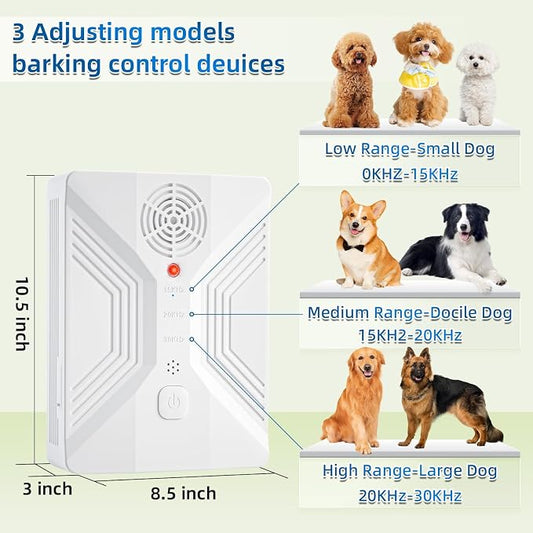 Nupec Ultrasonic Anti Barking Device, 3 Adjustable Modes Bark Control Box, 50FT Long Range Dog Barking Deterrent, Outdoor Dog Bark Stopper & Training Tool for Effective Barking Control | Auto-activated by barking, hands-free operation,rainproof for out...