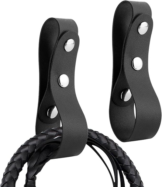2Pcs Leather Whip Holster Accessories Belt Loops Bullwhip Holder,Handmade Belt Whip Holder Bullwhip,Whip Loo p for Horse Riding Whips and Crops Belts