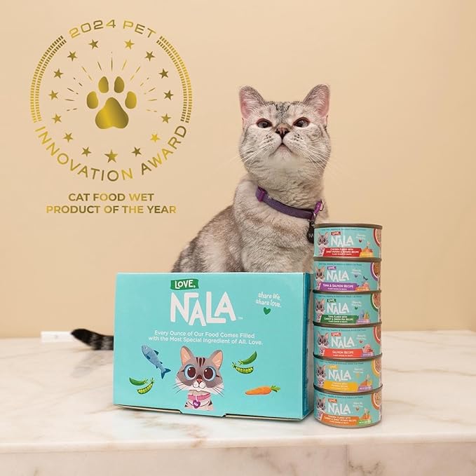 LOVE, NALA - Natural Adult Cat Wet Food - Tuna, Carrot & Salmon Pate Recipe - 2.8 oz, Pack of 24 Cans - Grain-Free, Non-GMO, No Gums, No Carrageenan