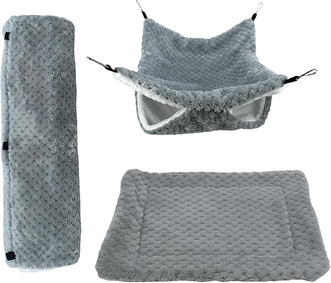 Hamster Hammock, Plush Nest Cave Tunnel, Pet Hammock, for Sugar Glider, Ferret, Hamster, Sleeping, Resting, Hiding, Playing, Climbing, Winter