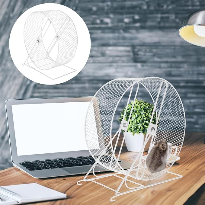 10.24 Inch Silent Hamster Running Wheel with Rack Exercise Toy for Hedgehogs Squirrels and Small Pets Indoor Quiet Fitness Wheel