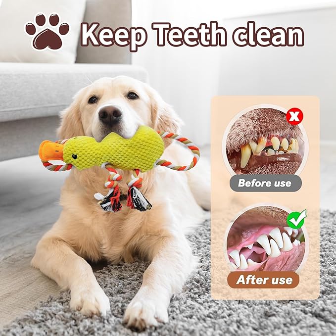 YZHDUXIU Tug of War Dog Toy, Squeaky Dog Toys Interactive Duck Puppy Toys to Keep Them Busy