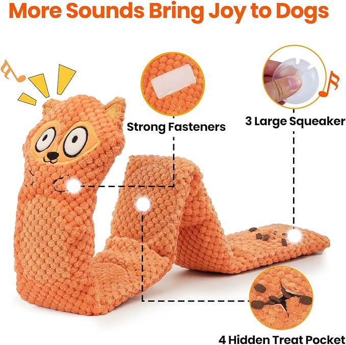 HGB Large Squeaky Dog Puzzle Toy for Boredom & Teething, Tough Interactive Dog Chew Toys for Snuffle Foraging & Treat Dispensing IQ Training, Ideal for Large Medium Small Dogs to Keep Them Busy