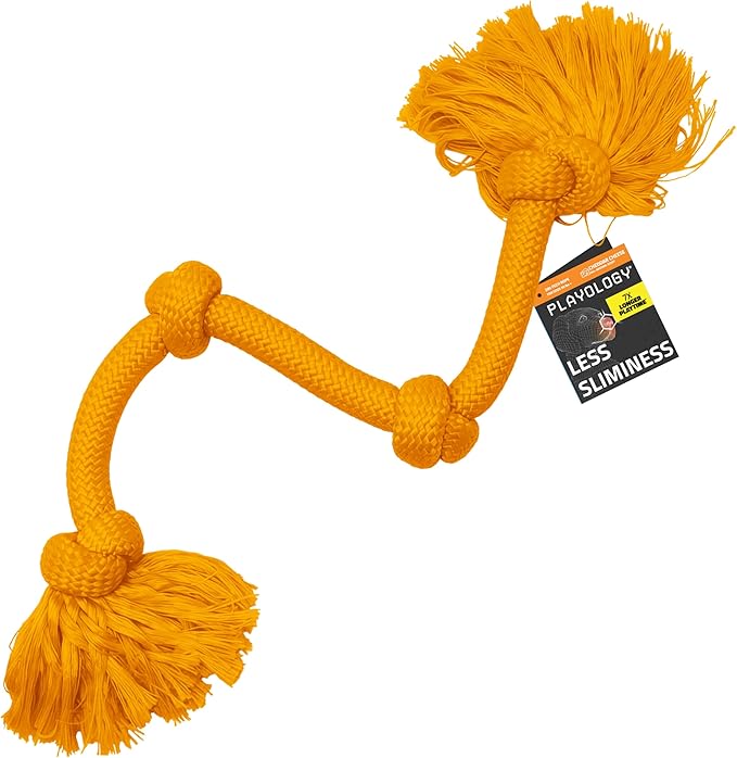Playology Dog Toys | Dri-Tech Rope Tug of War Dog Toy for Tough Chewers | Cheddar Cheese Scented Mega Size Tug Rope Toys for Extra Large Dogs