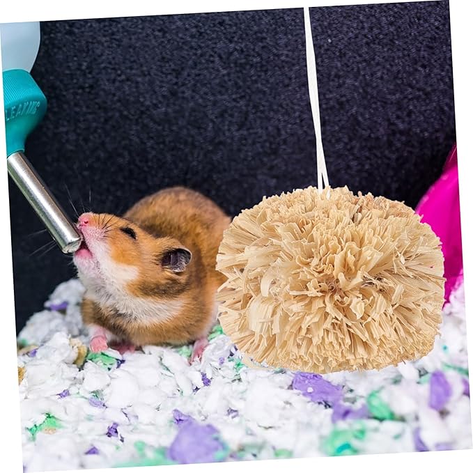 Totority 2Pcs Natural Material Bunny Molar Balls Small Animal Chew for Teeth Grinding and Mouth Cleaning Safe Rabbit and Hamster Playthings for Guinea Pigs Squirrels and Gerbils Teeth Care