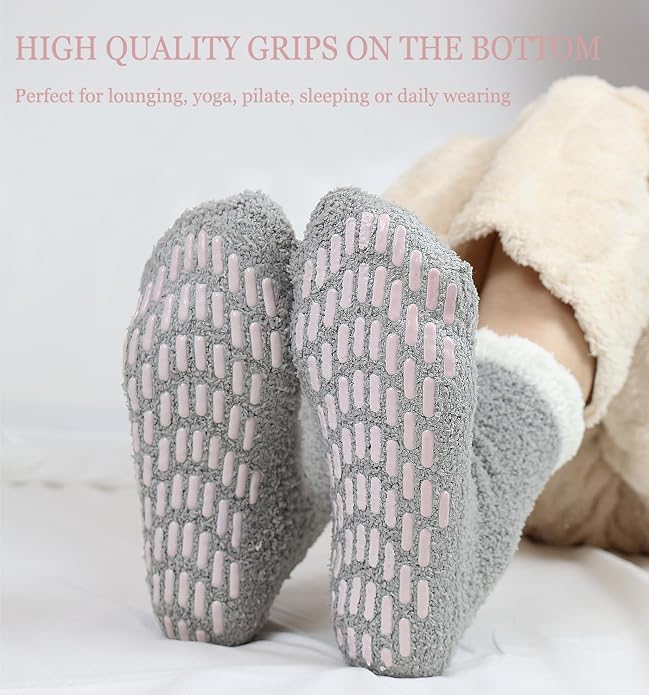 Ginmewrae Women Fuzzy Socks Cozy Soft Fluffy Cute Animal Slipper Socks Sleeping Warm Socks Christmas Gift for Girls