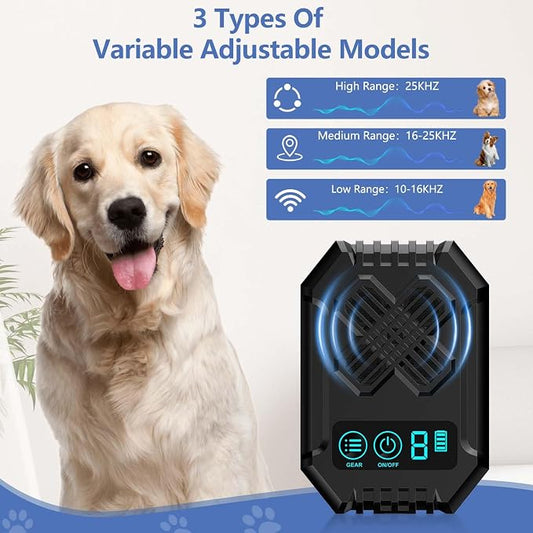 Anti Barking Devices, Ultrasonic Dog Bark, Dog Bark Deterrent Device 3 Adjustable Modes - Rechargeable Long Range 50FT