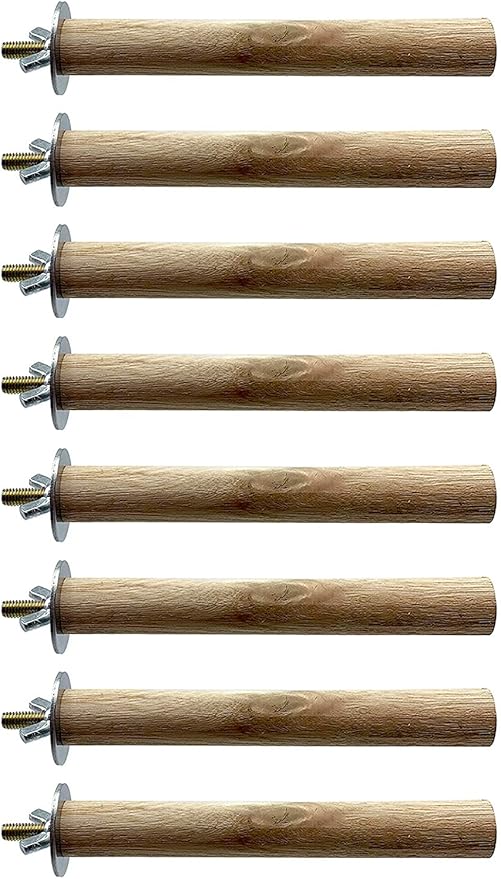Tfwadmx 8 PCS Parakeet Perch Bird Stand Toy Natural Wood Platform Grinding Nail Cage Accessories for Small Birds Cockatiels Lovebirds Budgie Parrots