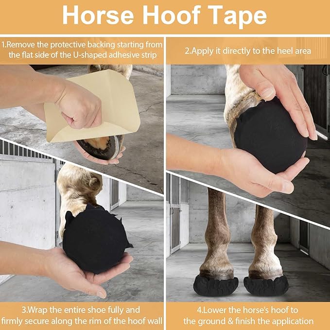 Ecliptica 12 Pack Horse Hoof Tape, Hoof Abscess Pads Wrap for Horse, Breathable Hoof Tape Hoof Packing for Hoof Laminitis Abscess Relief & Wound Management Additional Protection for Horse Hoove
