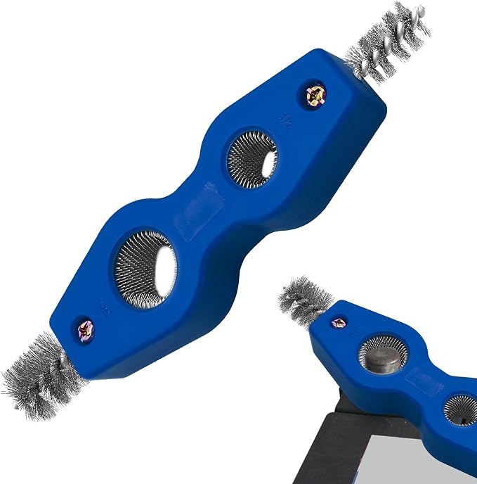 4 in 1 Car Battery Cleaning Brush, Battery Terminal Cleaner, Anti-Rust Auto Battery Cleaner Brush Tool with Steel Wire, Vehicle Battery Terminals Machine Parts Cleaning Tool for Cars (Blue)