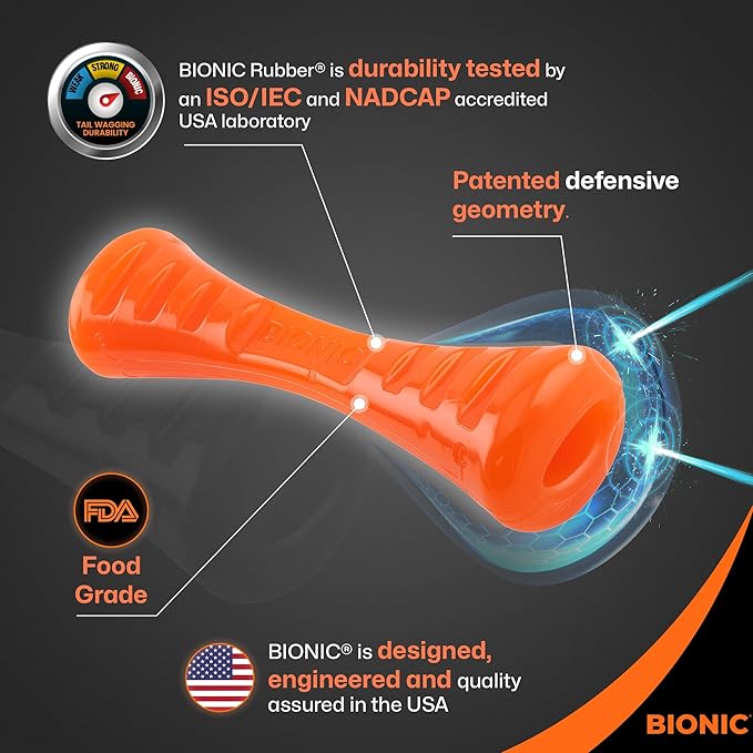BIONIC Urban Stick Dog Toy, Small - Interactive Dog Chew Toy That Stands Up to The Toughest Chewers, for Dogs up to 20 lbs. (9 kg)