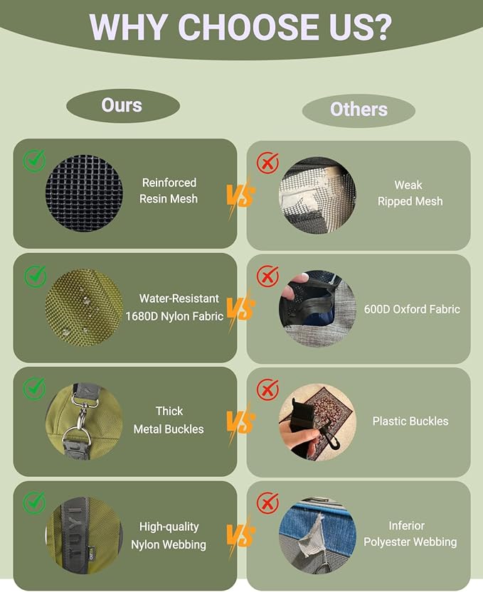 Soft Sided Cat Carrier for Anxious Cats with Privacy Flaps, Airline Approved & Car Seat Safe Pet Carrier for Small Dogs & Cats, 17 x 9.5 x 10.5 in, Reinforced Resin Mesh, Metal Buckles, Green