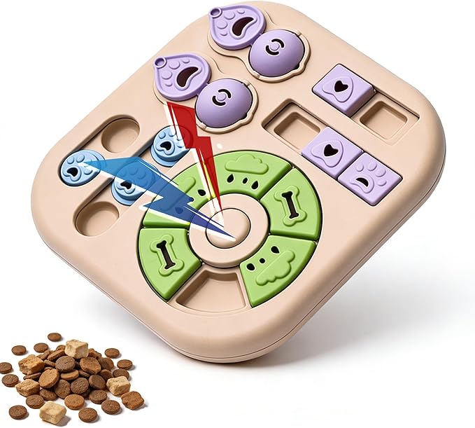 Dog Puzzle Toys for Smart Dogs, Cognitive Dog Toys & Interactive Enrichment Puzzle Feeder, Squeaky Treat Dispenser for Mental Stimulation & IQ Training to Keep Them Busy, for Small Medium Dogs