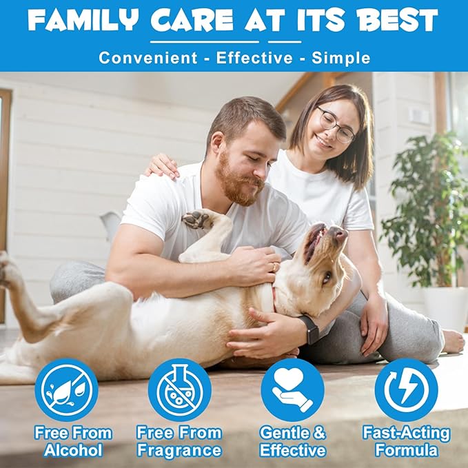 VOSIFSDIY Dog & Cat Ear Infection Treatment Drops, Pets Ear Cleaning Drops with 1% Hydrocortisone for Dog & Cats Yeast Infection, Itchy Ear Relief, Pet Ear Care Supplies for Dogs & Cats -2fl oz