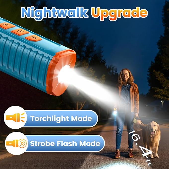 Cbersmg 3X Ultrasonic to Stop Barking Neighbors Dog, Portable Anti Barking Device Dog Bark Deterrent Device 50ft Range 5 Modes, Flashlight & Beep Safe & Effective for Small, Medium & Large Dogs