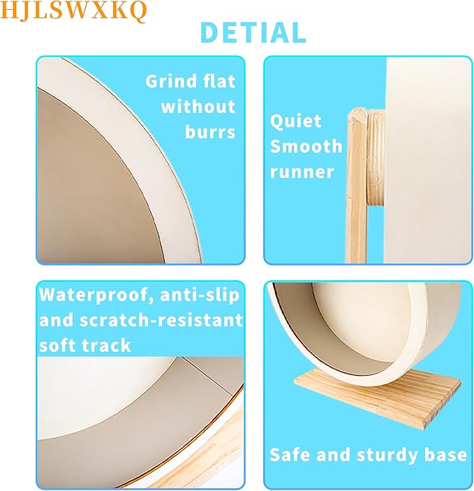 11.42IN Hamster Silent Exercise Wheel – Wooden Hamster Wheel with Removable Washable Track, Quiet Wheel for Gerbils, Mice, Small Pets – Prevents Boredom Depression