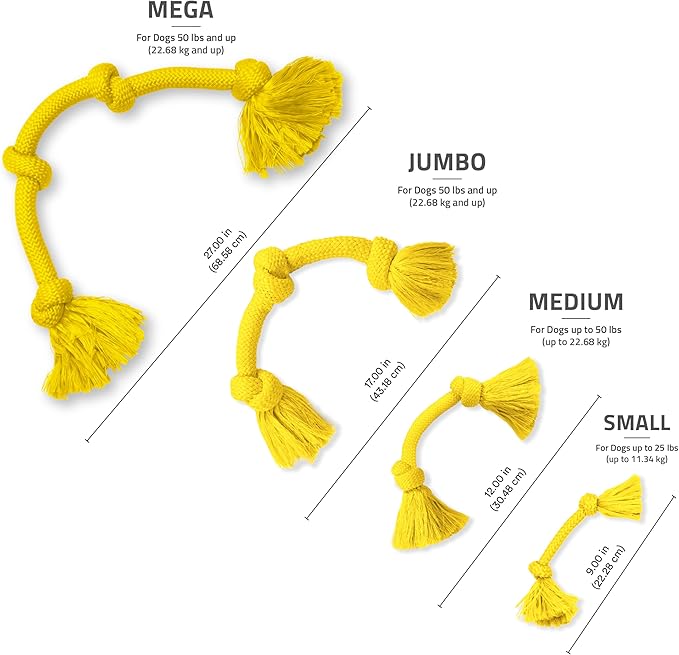 Playology Dog Toys | Dri-Tech Rope Tug of War Dog Toy for Tough Chewers | Chicken Scented Mega Size Tug Rope Toys for Extra Large Dogs