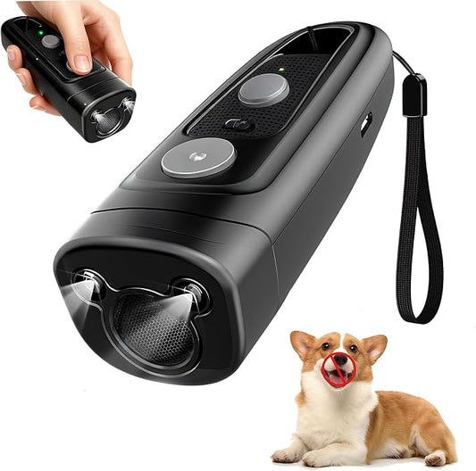 Dog Barking Control Devices,Dog Training Device-Dog Training，Training/Deterrent Mode，Train and Control Your Dog,Effective Barking Control Device LED Flashlight for Training Behavior Correction-Black