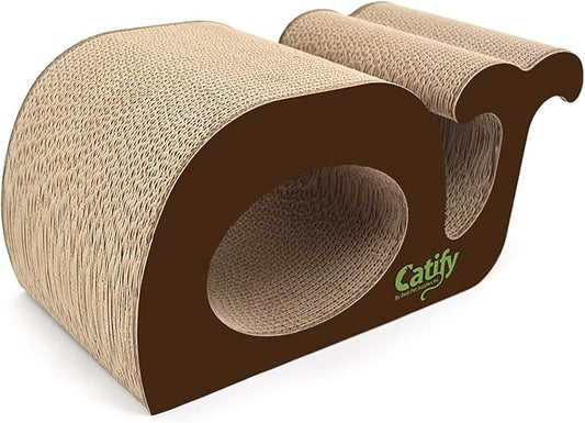 Best Pet Supplies Corrugated Cardboard Cat Scratcher Refill Pads, Lounger, and Fun Interactive Scratching Boards, Claw Safe, Durable, Natural Recycled Materials, Supports Active Play - Whale