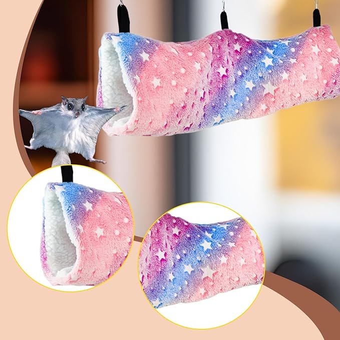 Ferret Hammock Hanging Tunnel Bedding Cute Nest Hanging Hamster Toy for Squirrel Sugar Glider