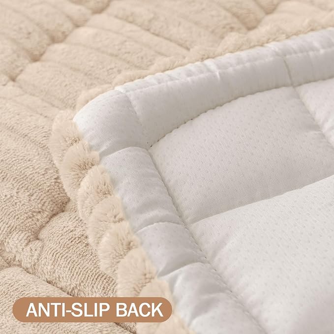 Smiry Couch Cover for Dogs, Non Slip Washable Sofa Protector for Pets, Soft Furniture Cover for Pet, Stylish Sofa Covers, Cozy Protect Against Fur, Dirt & Everyday Messes (Apricot, 27.6" x 27.6")