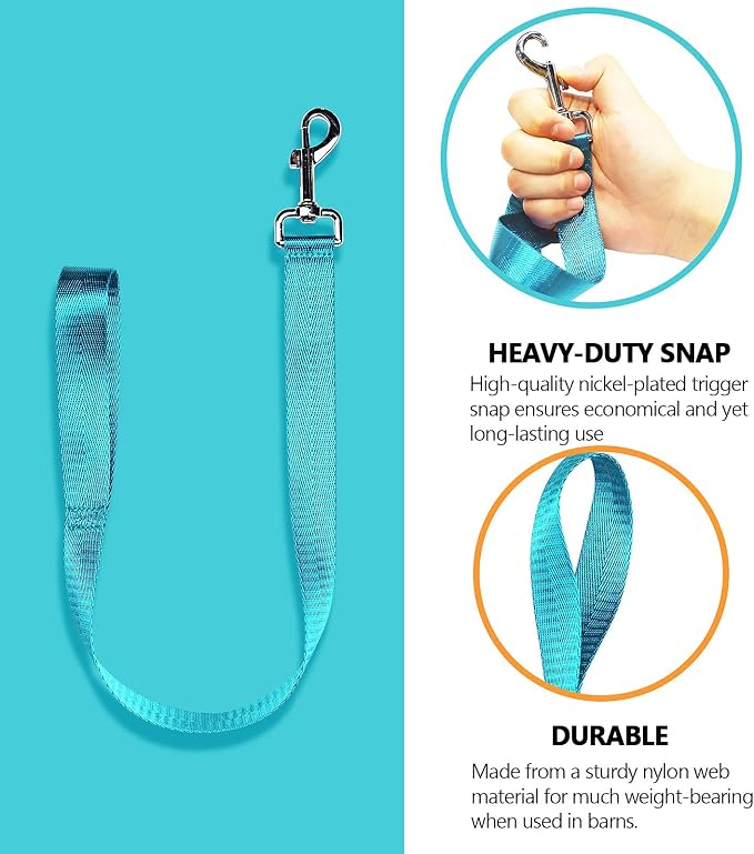 Harrison Howard 4PCS 22” Easily Packed Sturdy Nylon Bucket Straps for Hay Nets and Water Feeder Buckets-Azure Blue