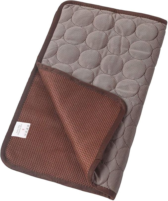 2PCS Summer Cooling Mat for Rabbit, Washable Bunny Bed, Rabbit Bed Mat, Guinea Pig Cage Liner Hamster Pad, Fleece Sleep Pad for Squirrel, Hedgehog, Chinchilla, Small Animals, Brown(2p)
