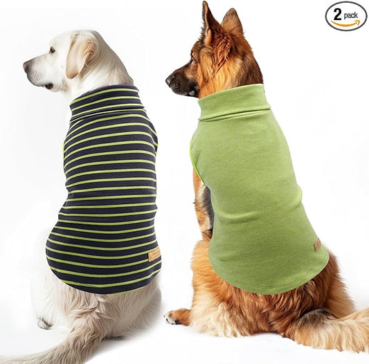 KYEESE 2Pack Dog Sweater Pullover Clothes Soft Pet Sweatshirt Stretchy Pet Sweaters Large Size Pets Turtleneck Pets Coats Warm Dogs Clothes Dog Sweaters for Large Dogs