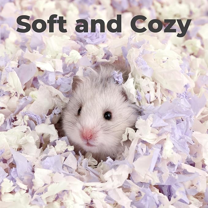 Hamster Bedding: Odor Control and Dust-Free Moisture Absorbent Natural Paper Small Pet Bedding - for Hamsters, Pigs, Guinea and Rabbits, 12 Liters