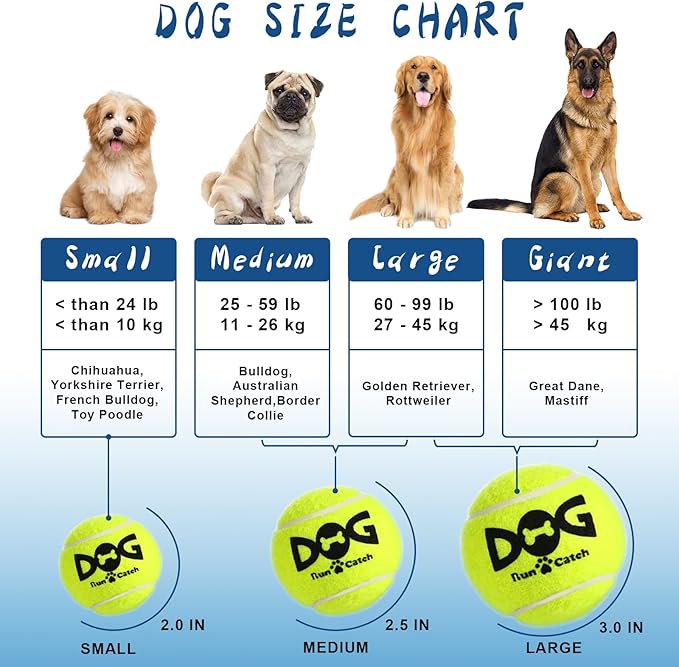 INSUM Large Squeaky Tennis Balls for Dogs - 8 Pack 3.0'' Durable Non-Toxic Outdoor Dog Toys Balls with Mesh Bag, SGS Certified, Colorful Fetch Toys, Medium Large Breeds