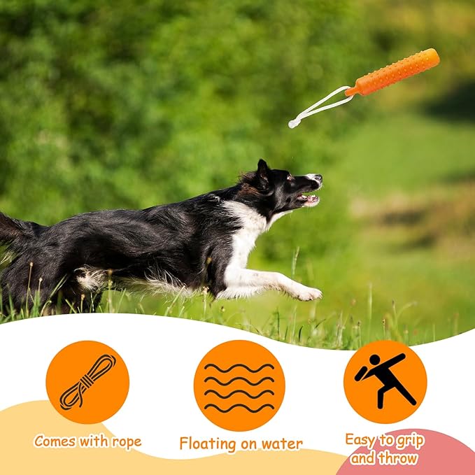 Blueweenly 6 Pcs Dog Bumper Toy for Water Retrieving Plastic Puppy Training Dummy Dog Float Toy Lightweight for Float on The Water Pool Outdoor Training Hunting Fetching (Assort Color)