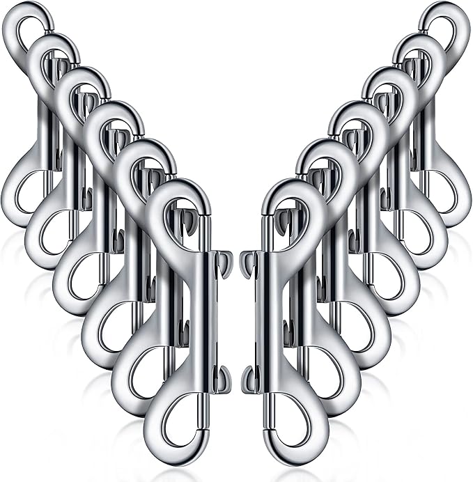 BBTO 12 Pieces Double Ended Bolt Snaps Hook Zinc Alloy Double Trigger Clips Home Pet Accessory for Linking Dog Leash Collar Leash Key Chain Horse Tack Pet Sling Feed Buckets (3.5 Inch)