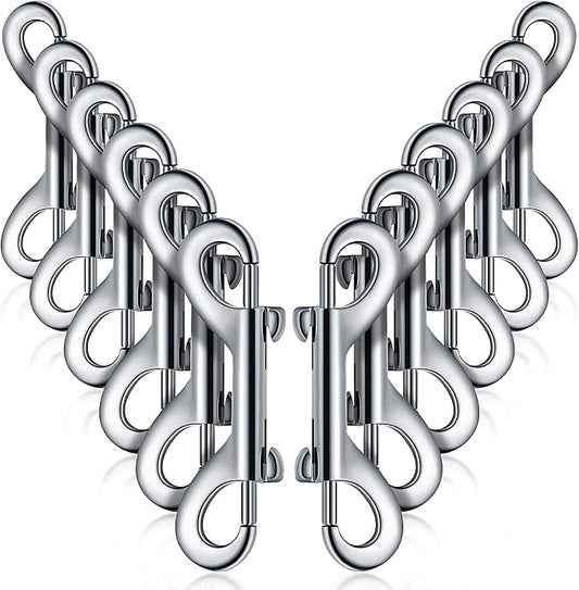 BBTO 12 Pieces Double Ended Bolt Snaps Hook Zinc Alloy Double Trigger Clips Home Pet Accessory for Linking Dog Leash Collar Leash Key Chain Horse Tack Pet Sling Feed Buckets (3.5 Inch)